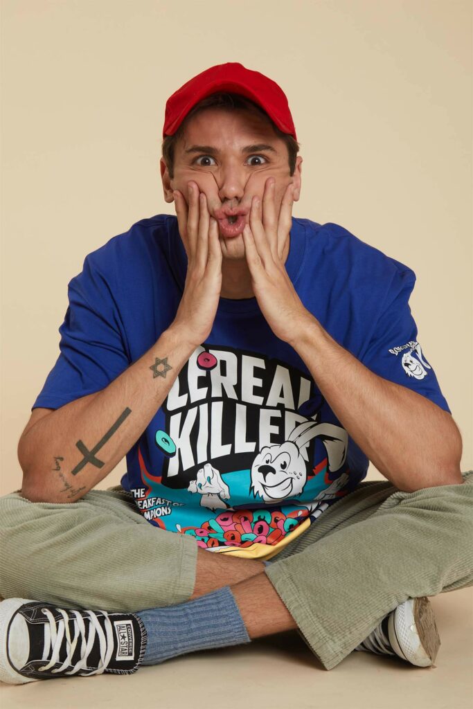 Blue Cereal Killer Oversized Tshirt Bonkers Corner