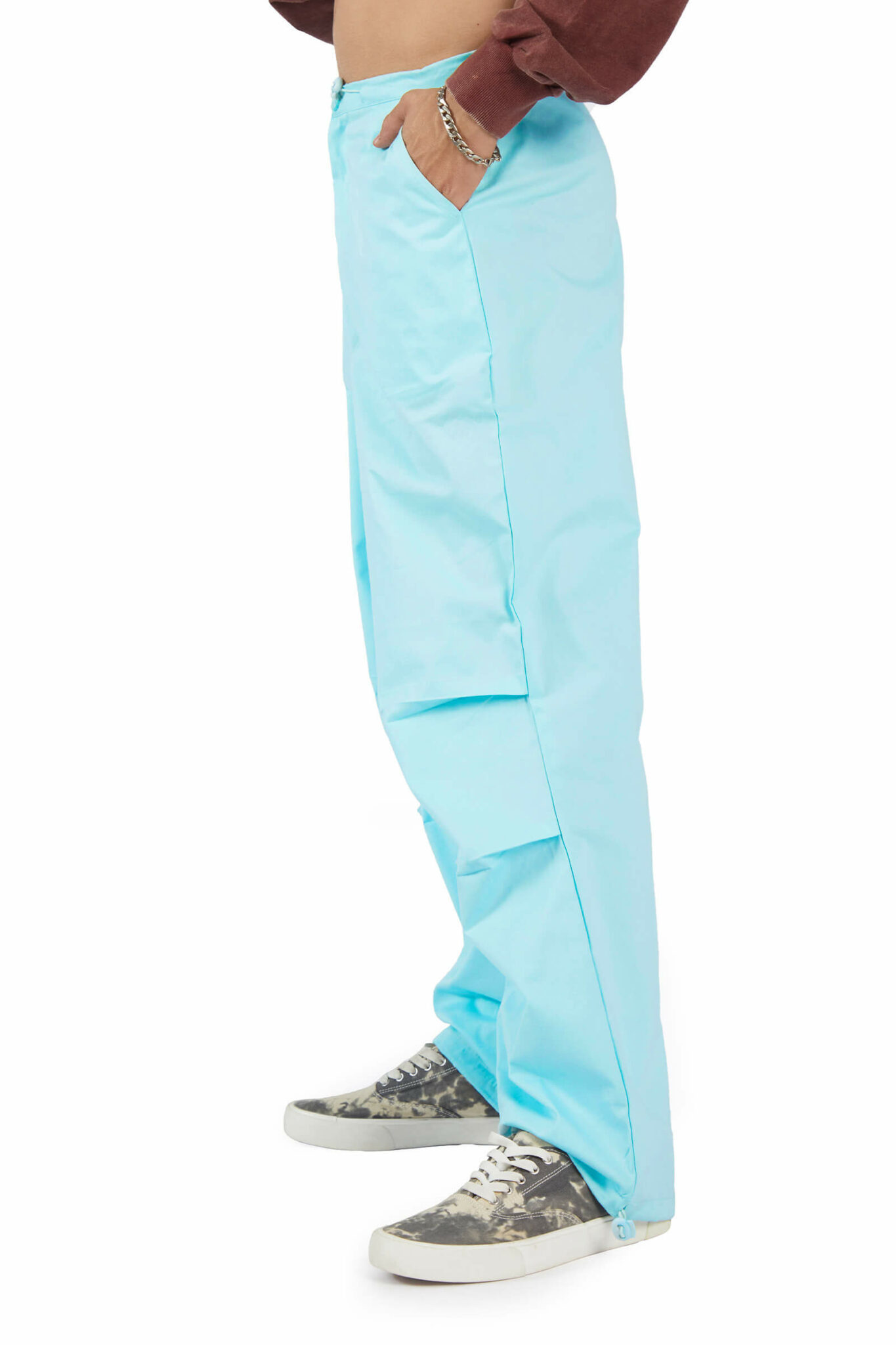 Light Blue Parachute Pants Bonkers Corner