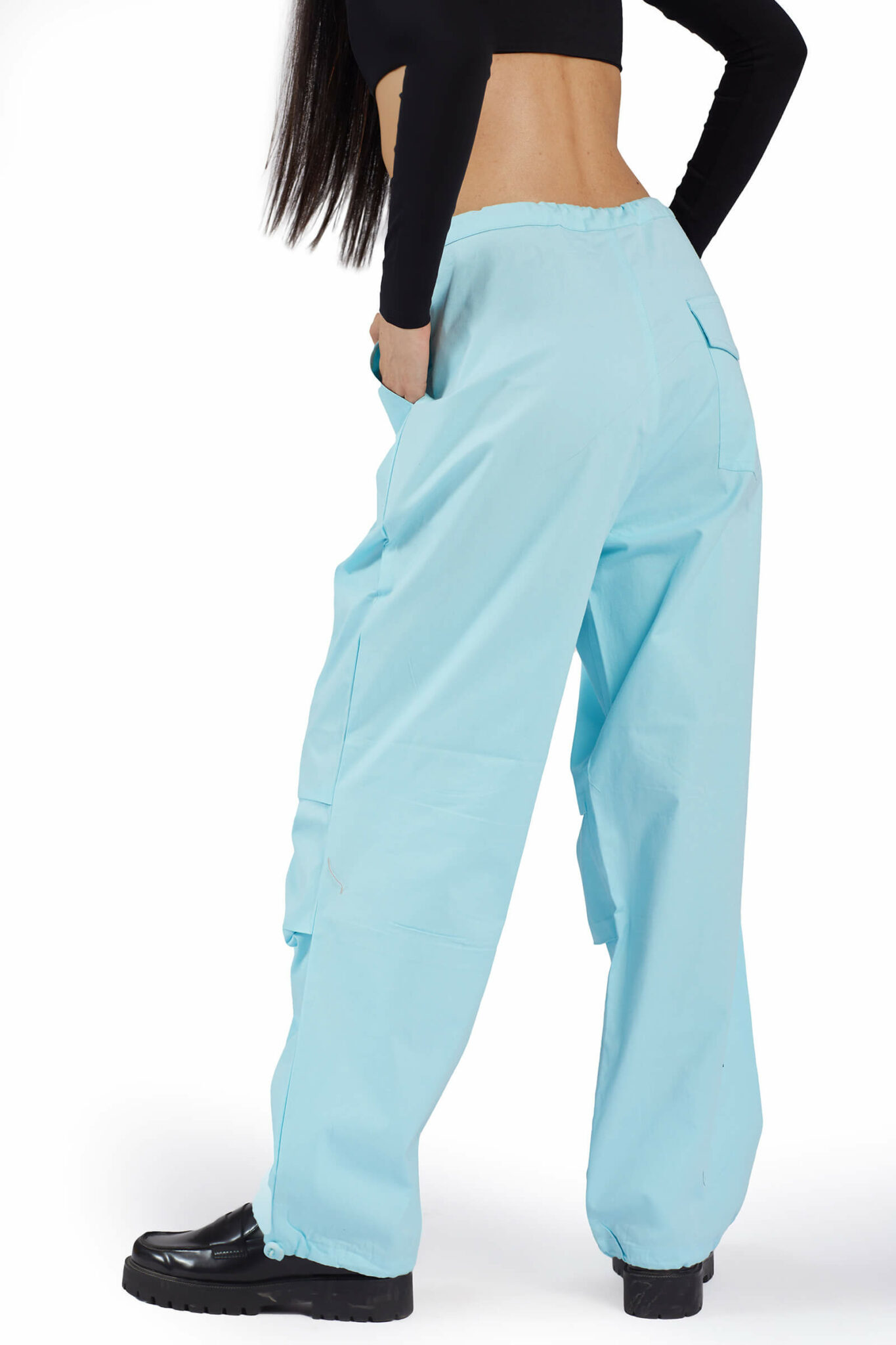 Light Blue Parachute Pants Bonkers Corner