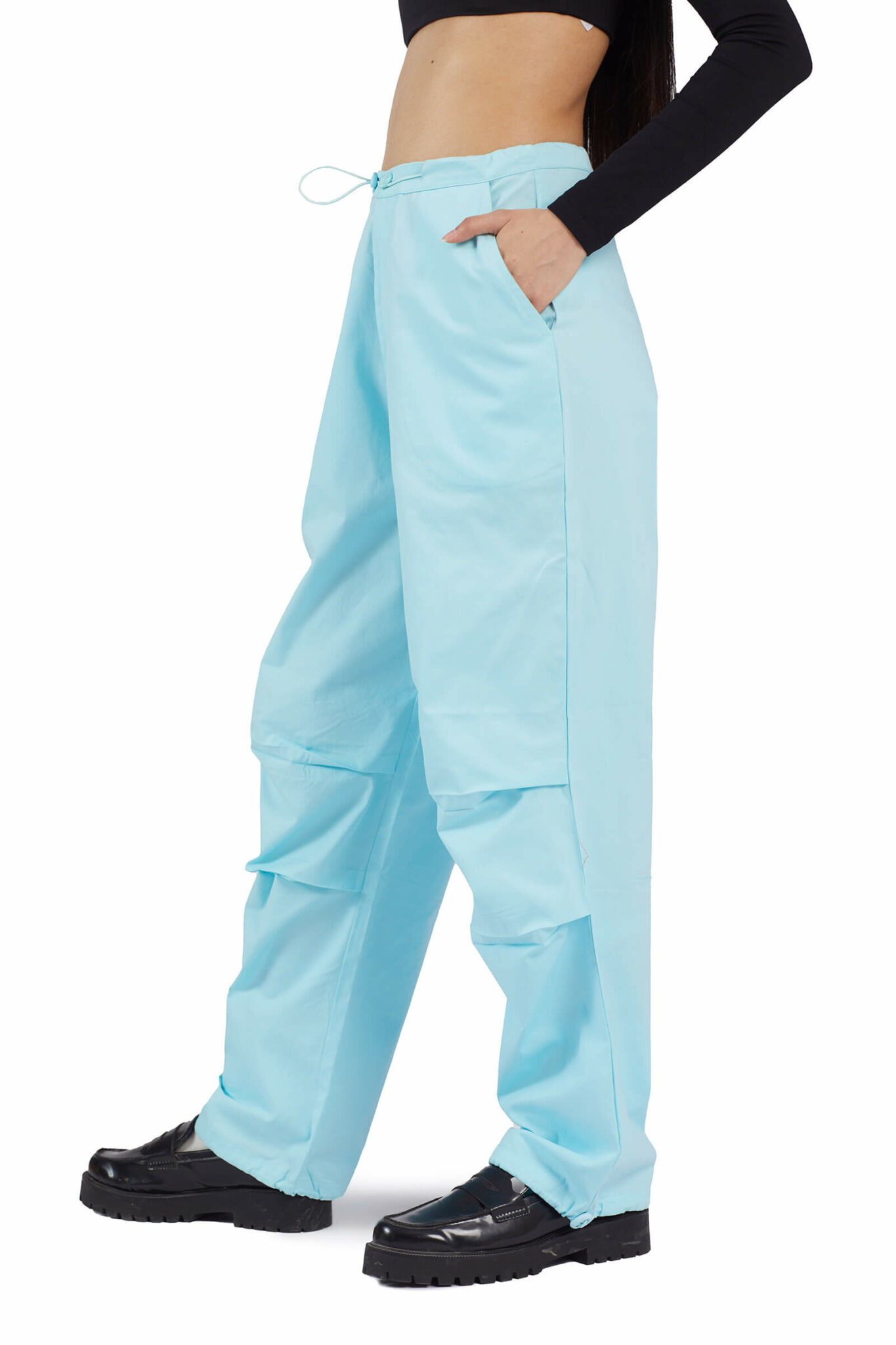 Light Blue Parachute Pants Bonkers Corner